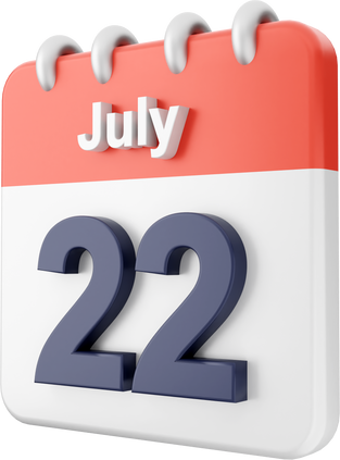 3d calendar july 22